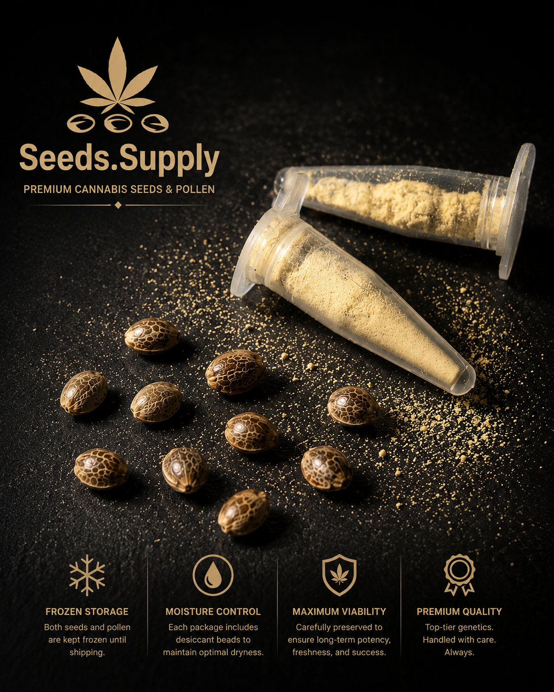 Cannabis seeds and preserved pollen by Seeds.Supply